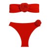 Rosalia Red Bikini Handmade Macreme Red Rose