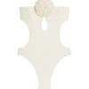 Rosalia White Swimsuit Handmade Macrame White Rose
